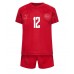 Danmark Kasper Dolberg #12 Barnkläder Hemma matchtröja till baby VM 2022 Kortärmad (+ Korta byxor) Billigt